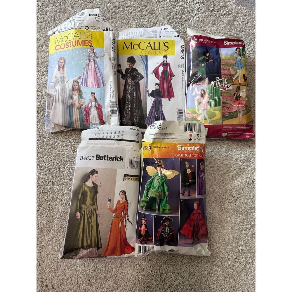 Set of 5 costume patterns